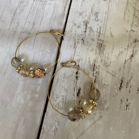 Beaded Hoop Earrings - Picture 1 of 6